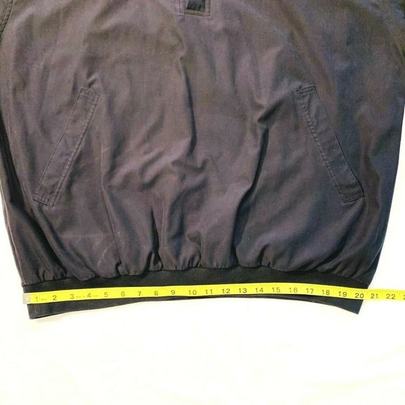 Vintage Slazenger Golf Lined Windbreaker XL Pullover Button Sweatshirt Black EUC - Picture 11 of 12